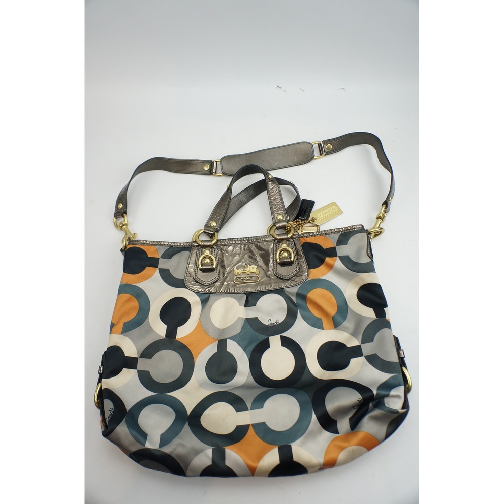 Coach Shoulder Bag Multicolor Madison Op Art Sateen Julianne 12986 Good
